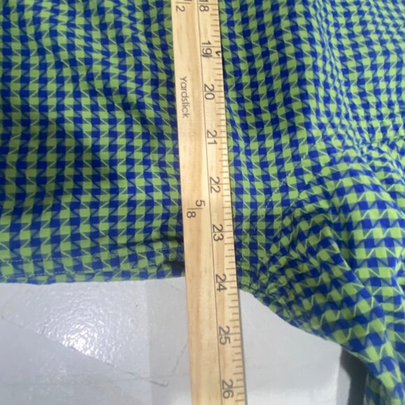 Robert Graham Button Down Shirt Mens XL Green & Blue Geometric Flip Cuff Preppy - Picture 13 of 15